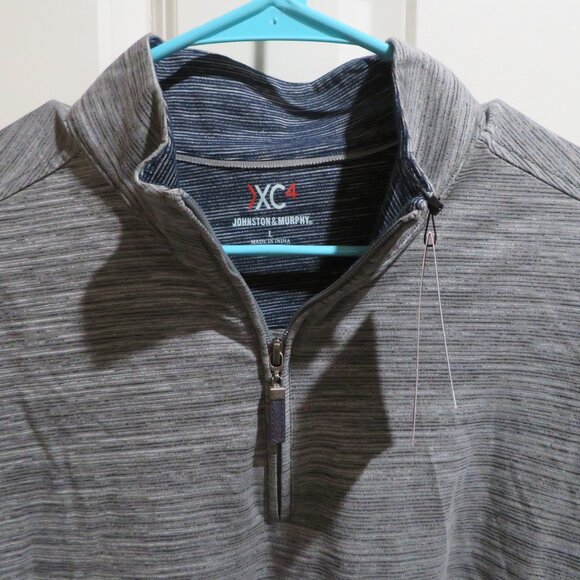 Johnston & Murphy XC4 Quarter Zip Pullover Large L Gray NWT - Picture 2 of 5